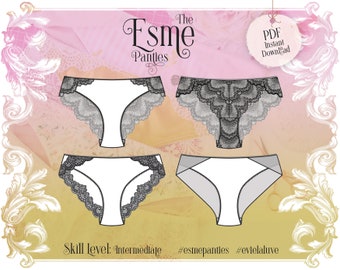 Esme panties Lingerie Sewing Pattern - PDF Instant Download- Evie la Lùve