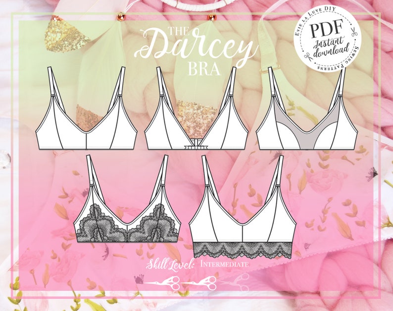 Darcey Soft Bra Sewing pattern PDF Instant Download Evie | Etsy