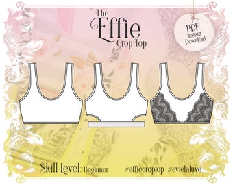 Effie Crop Top Sewing Pattern PDF Instant Download - Evie la Luve