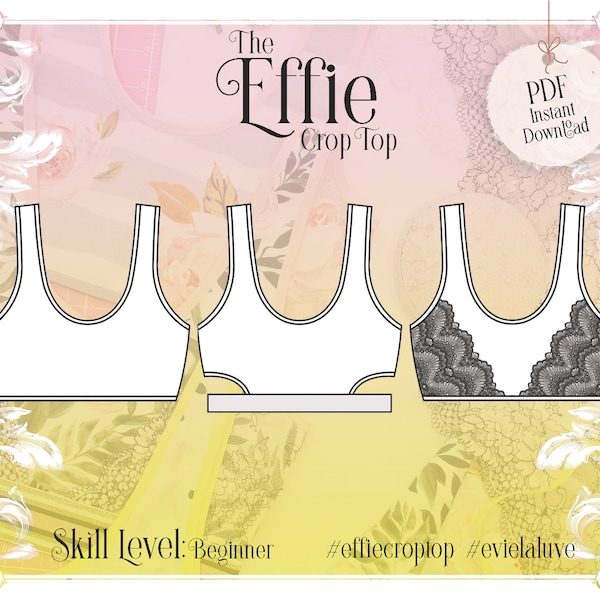Effie Crop Top Sewing Pattern PDF Instant Download - Evie la Luve
