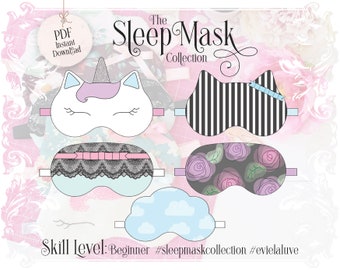 Sleep Mask Sewing Pattern Bundle - PDF Instant Download - Evie la Luve