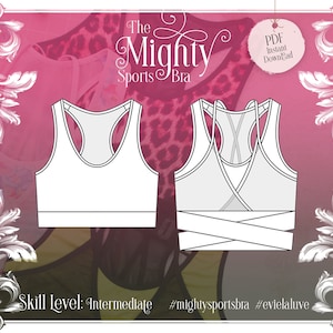 Mighty Sports Bra Sewing Pattern PDF Instant Download Evie la Luve image 1