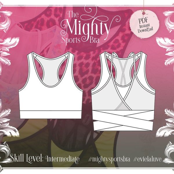Mighty Sports Bra Sewing Pattern PDF Instant Download - Evie la Luve