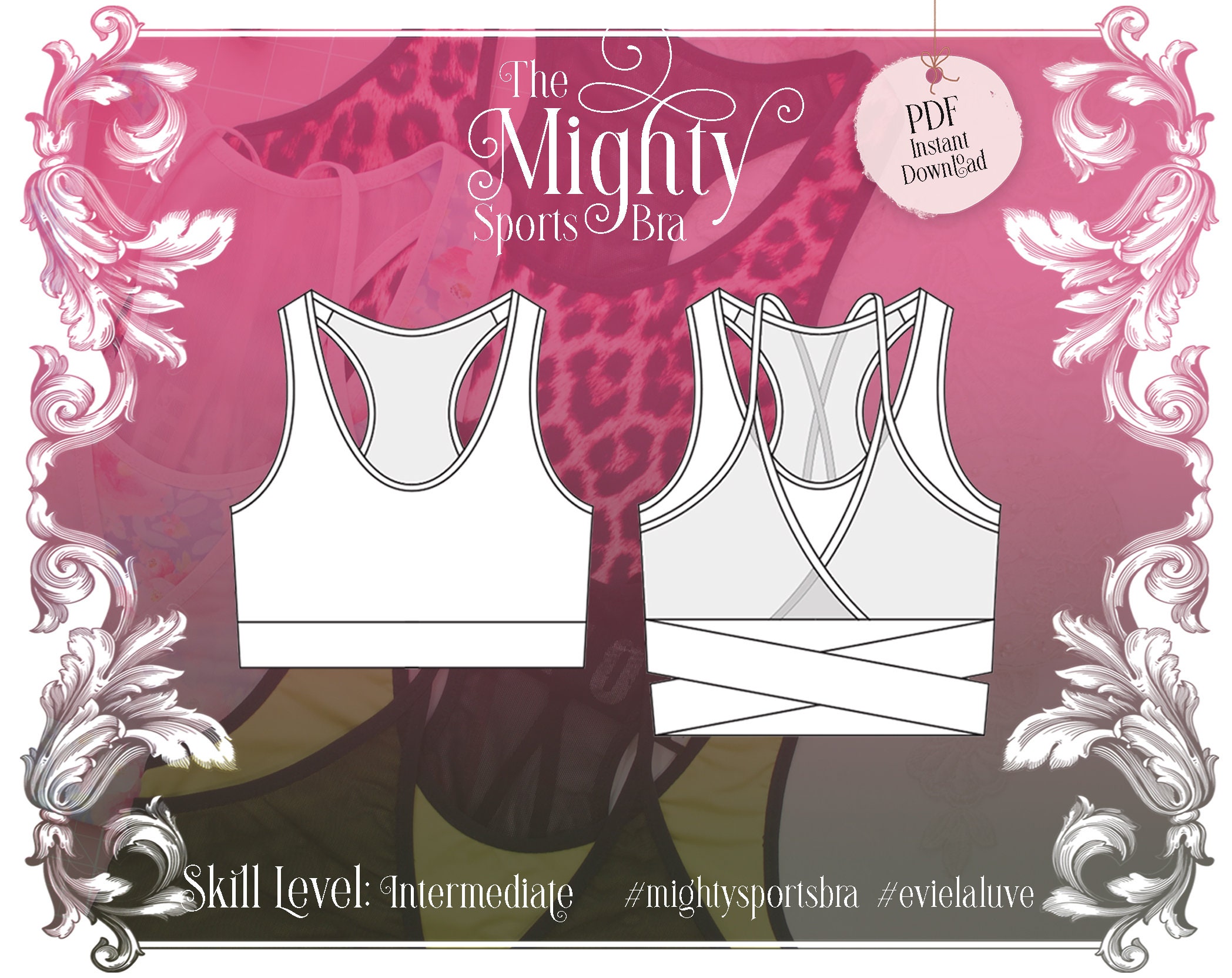 Mighty Sports Bra Sewing Pattern PDF Instant Download Evie La Luve