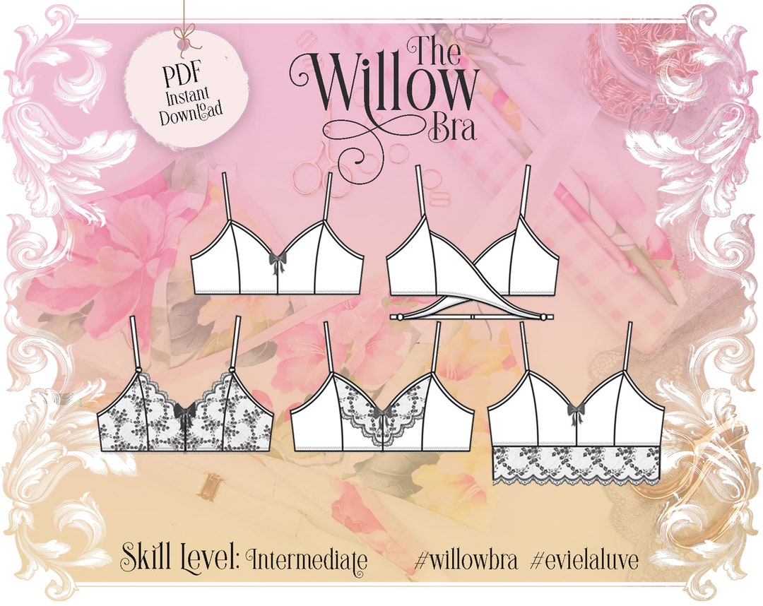 Willow Bra Lingerie Sewing Pattern PDF Instant Download Evie La