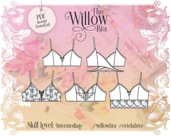 Willow Bra Lingerie Sewing Pattern - PDF Instant Download - Evie la luve