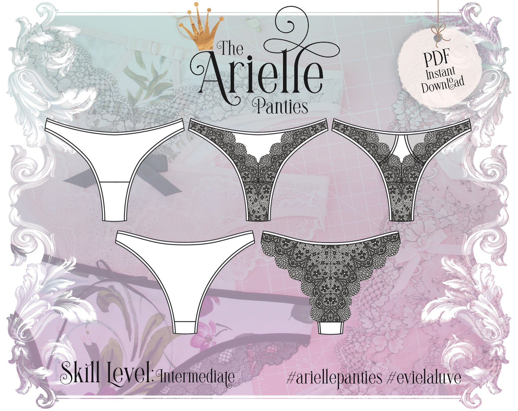 Arielle Tanga Panties Sewing Pattern PDF Instant Download Etsy Canada Arielle Tanga Panties Sewing Pattern PDF Instant Download Etsy Canada
