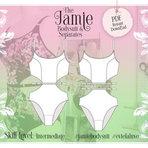 Jamie Bodysuit & Separates Lingerie Sewing Pattern PDF Instant Download Evie la Luve image 1