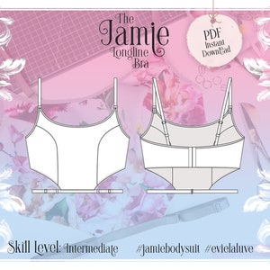 The Jamie Bralette Lingerie Sewing Pattern PDF Instant Download Evie la Luve image 1