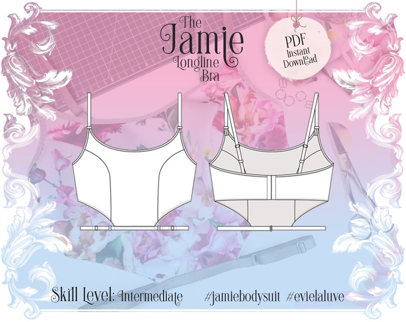 The Jamie Bralette Lingerie Sewing Pattern PDF Instant Download Evie la Luve image 1