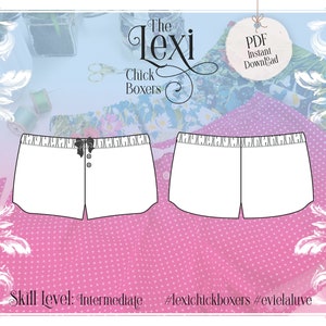 Lexi Chick Boxers Lingerie Sewing Pattern PDF Instant Download Evie la Luve image 1