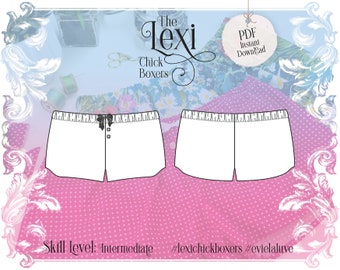 Lexi Chick Boxers Lingerie Sewing Pattern - PDF Instant Download - Evie la Luve