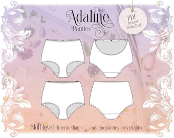 Adaline High Waist Panties Sewing Pattern & Classic High Waist Panties - PDF Instant Download - Evie la Lùve