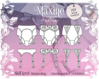 Maxine Panties Lingerie Sewing Pattern - PDF Instant Download - Evie la luve