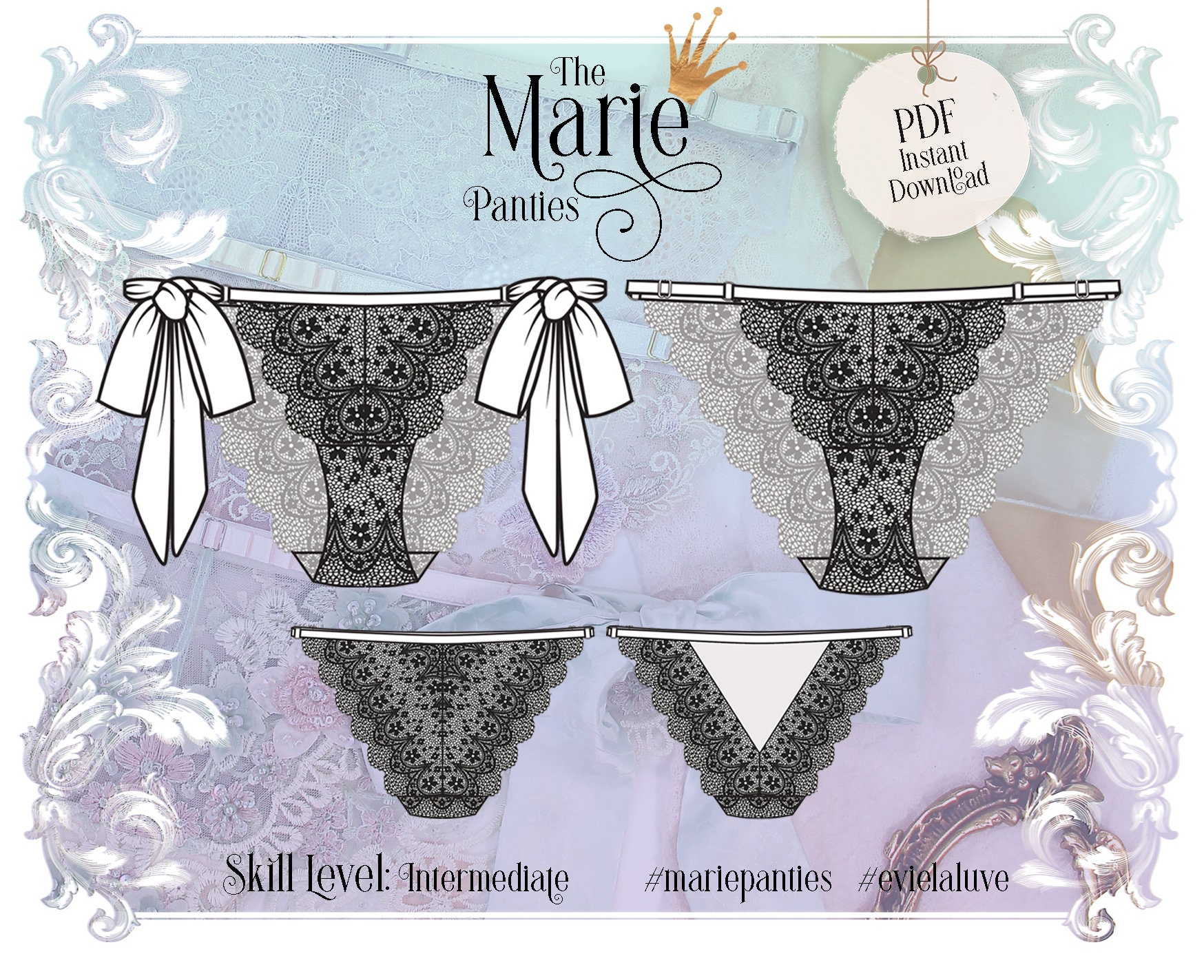 Buy Marie Panties Sewing Pattern PDF Instant Download Evie La Luve