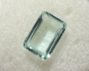 Natural Aquamarine faceted - Emerald cut - Beryl 10x7x3 - 1.65 ct