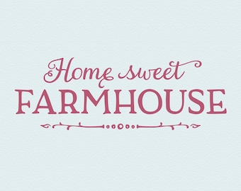 Home Sweet FARMHOUSE, calcomanías de pared de vinilo, letrero de granja, rústico, decoración de casa de campo, letras de vinilo, calcomanía de pared religiosa, calcomanía de pared familiar