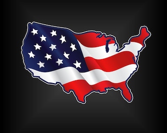 CALCOMANÍA DE LA BANDERA DE ESTADOS UNIDOS, estrellas y rayas, calcomanía de la bandera estadounidense, calcomanías para camiones, calcomanías para autos, calcomanías para computadoras portátiles, calcomanías para MacBook, calcomanías para iPad, calcomanías para vehículos