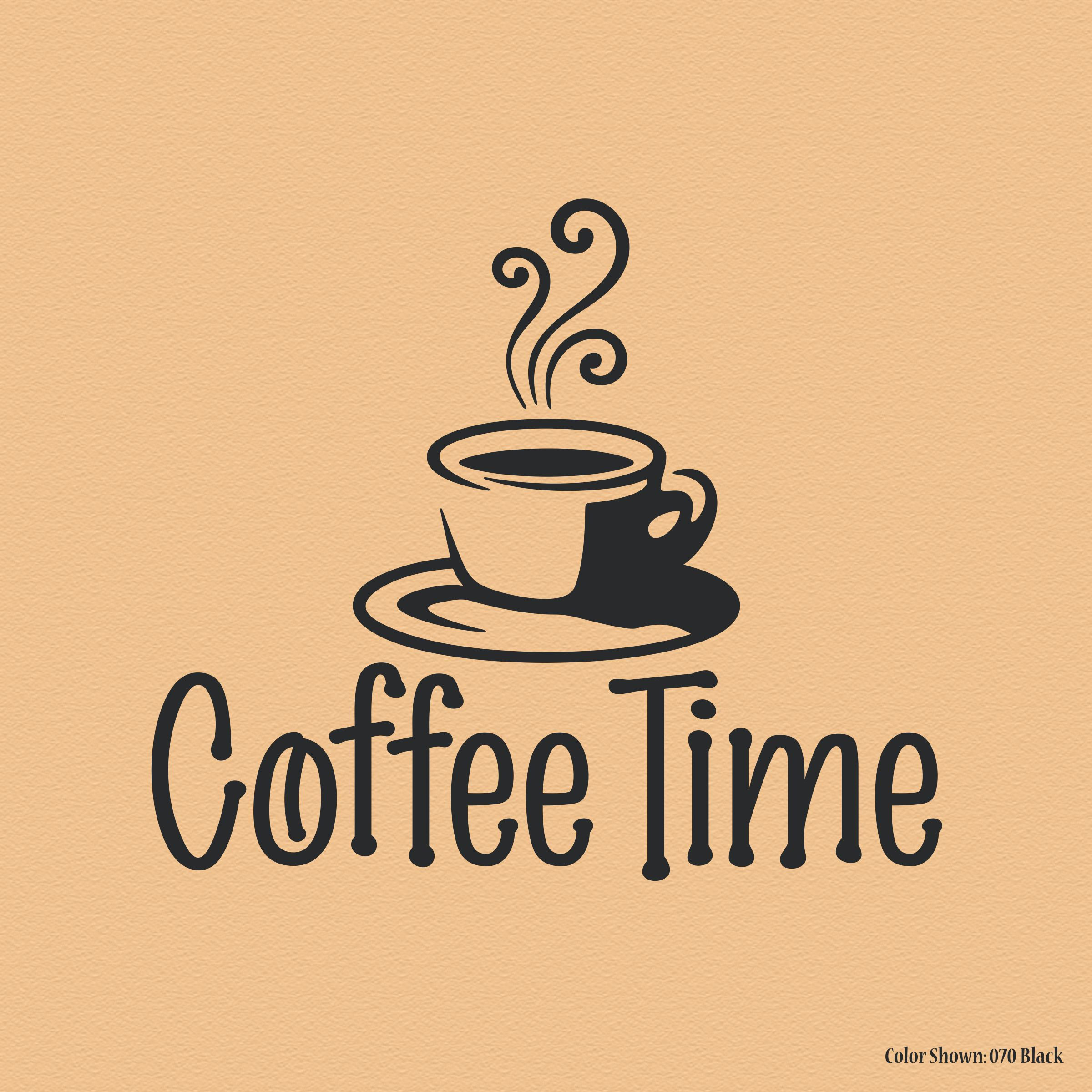 COFFEE TIME, Vinyl Wall Quotes, Wall Quote Decal, Vinyl Letters