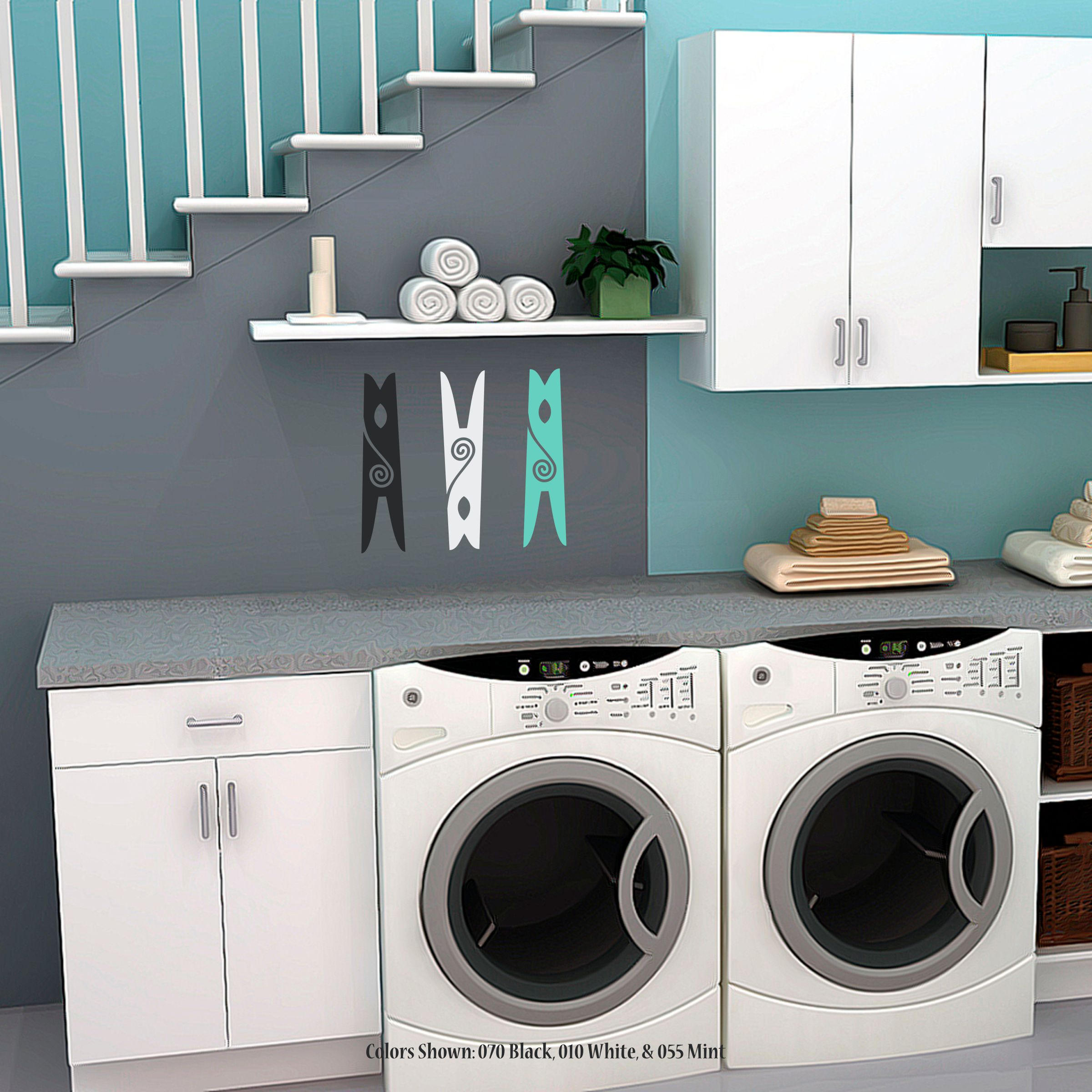 CLOTHESPINS, Laundry Decal, Vinyl Wall Quotes, Wall Quote Decal ...