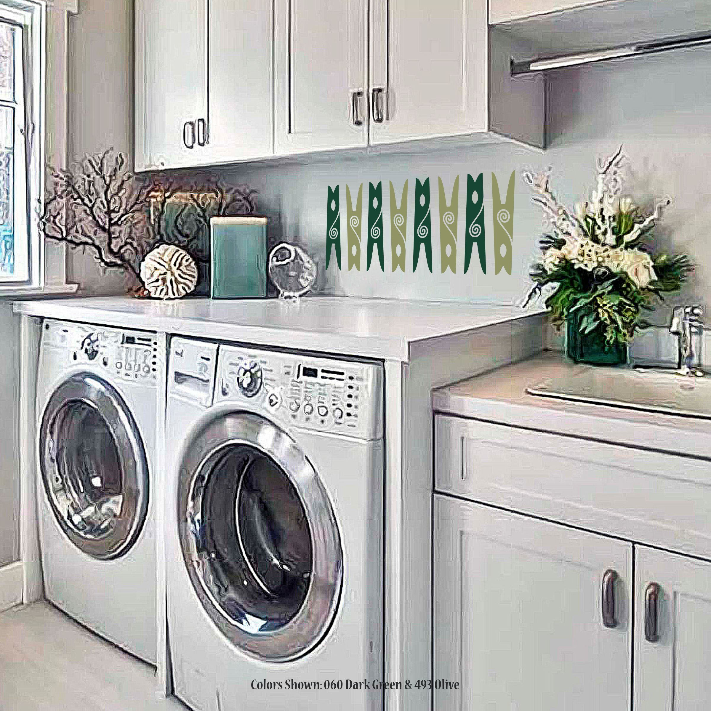 CLOTHESPINS, Laundry Decal, Vinyl Wall Quotes, Wall Quote Decal ...
