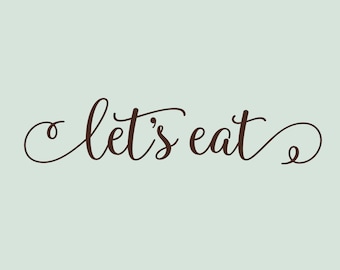 COMAMOS, calcomanía de pared de vinilo, cotizaciones de pared de vinilo, calcomanía de cita de pared, calcomanía de cocina, comedor, calcomanía de pared familiar, deje comer, calcomanía de pared de cocina, comida