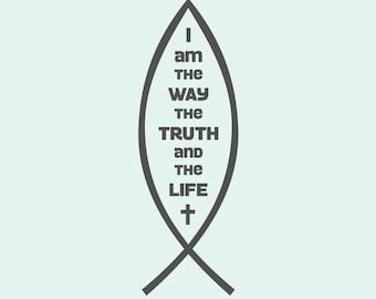 I am the way the truth & the life John 14:6, religious wall decal, vinyl wall quotes, wall quote decal, vinyl wall decal, bible decal, bible