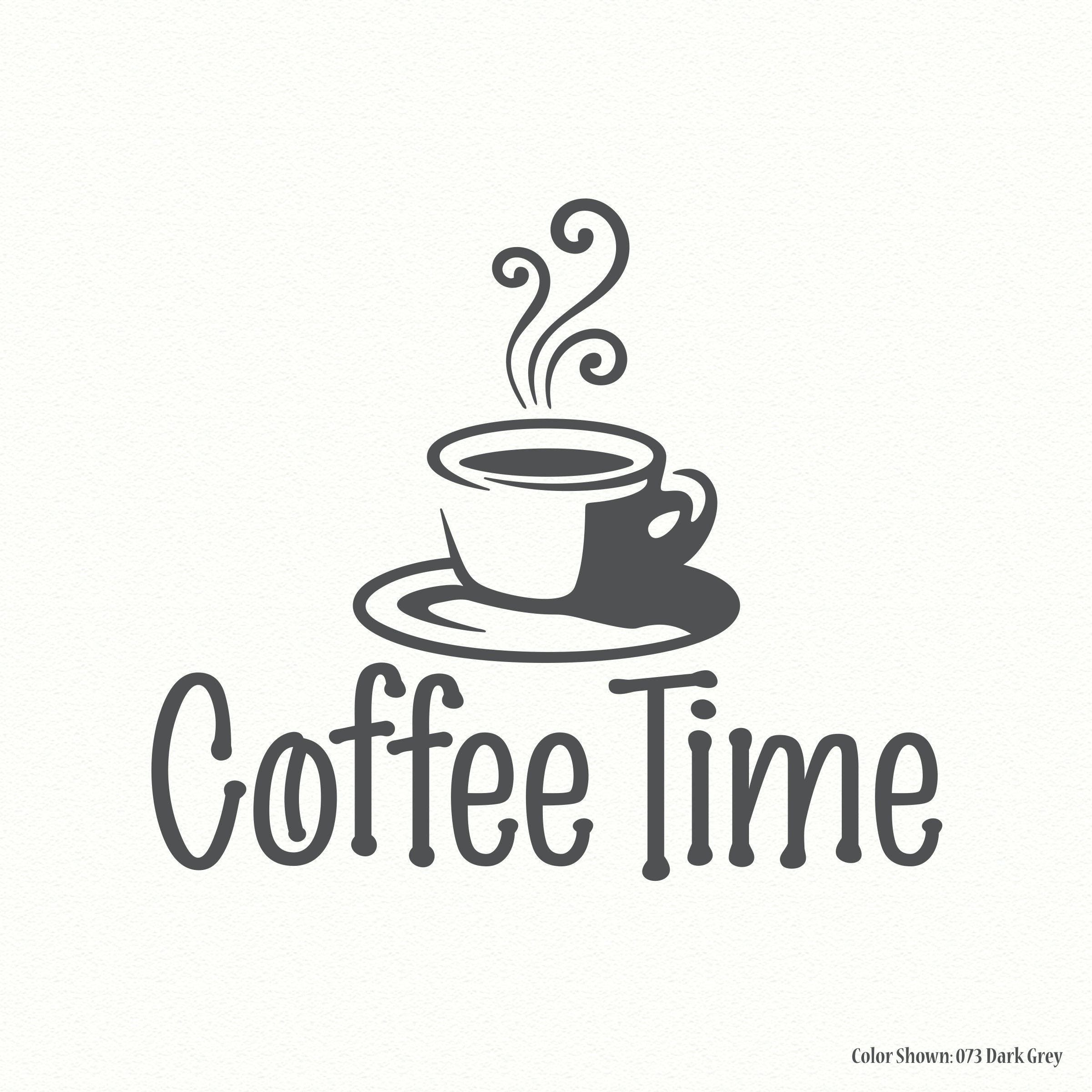 COFFEE TIME, Vinyl Wall Quotes, Wall Quote Decal, Vinyl Letters