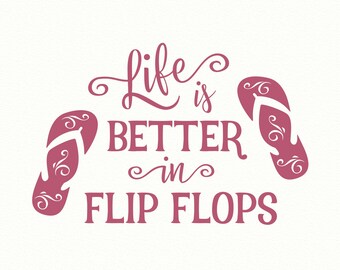 LA VIDA es mejor en CHANCLAS, calcomanías de pared de vinilo, decoración de playa, calcomanías de lavandería, citas de pared de vinilo, decoración de chanclas, letras de vinilo, cristiano