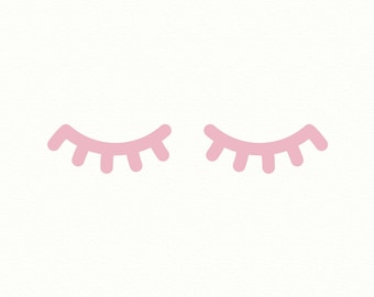 SLEEPY EYES calcomanía de pared, pestañas, calcomanías de pared de vinilo, calcomanía de pared familiar, arte de pared cristiano, decoración de guardería, habitación de niños, habitación de niñas, decoración de dormitorios, ojo