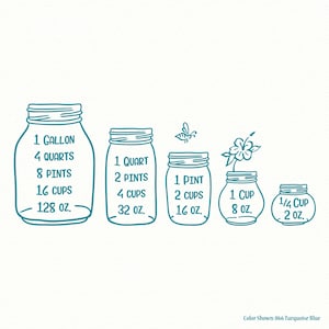 MASON JAR, kitchen wall art, vinyl wall quotes, wall quote decal, kitchen decals, vinyl letters, kitchen decor, vinyl wall decals, measuring