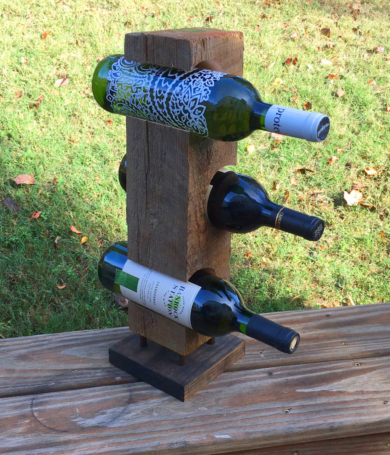 Barn Wood Wine Rack Etsy