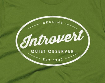 Guys Introvert Shirt, Men's Tee, Shy Guy Shirt, Vintage Hipster Logo, Introverted Introverts Unite, Shirt for Shyness, Gift for Shy People