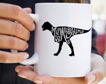 Mamasaurus Mug - Mama Bear New Mom Coffee Cup - Pregnancy Reveal Babyshower Gift - Gifts for New Moms - Mom to Be Christmas Gift