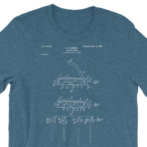 Men&#39;s Camping Shirt, Patent Print T-Shirt, Gift for Guys, Outdoorsy Gift, Camping Shirt, Men&#39;s Shirt, Pocket Knife Boy Scouts Shirt