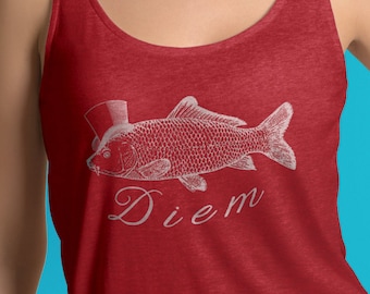 Seize the Day Top - Inspiring Word Art Tank Top - Quote Tee Shirt - Literary Gift - Yogawear - Activewear - Workout Hiking Fishing Layering
