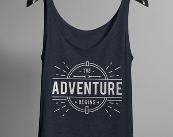 Adventure Tank, Outdoor Shirts, Hiking Shirt, Adventure Tank Top, Camping Shirt, Travel Gift for Her, Camping Gift, Outdoorsy Wanderlust Tee