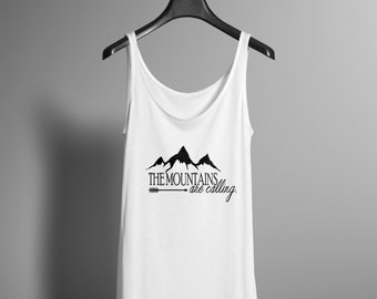 The Mountains Are Calling Shirt Tank Top - Outdoorsy Tee - Womens Ladies Hiking Activewear Nature Tank Outdoorsman