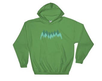 Outdoorsy Hoodie, Camping Sweatshirt, Hiking Hoodie, Men's Nature Trees Wilderness Pacific Northwest West Coast