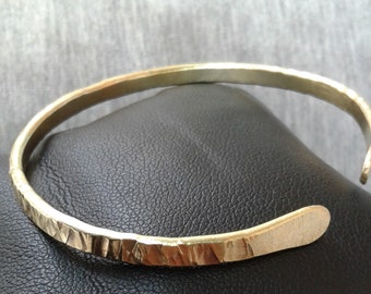 Brass Textured Bangle, Flat Stacking Edges, Brass Bracelet, Handforged Bangle, Brass Jewellery Artwork, Silver Jewellery, ROCKY FLAT