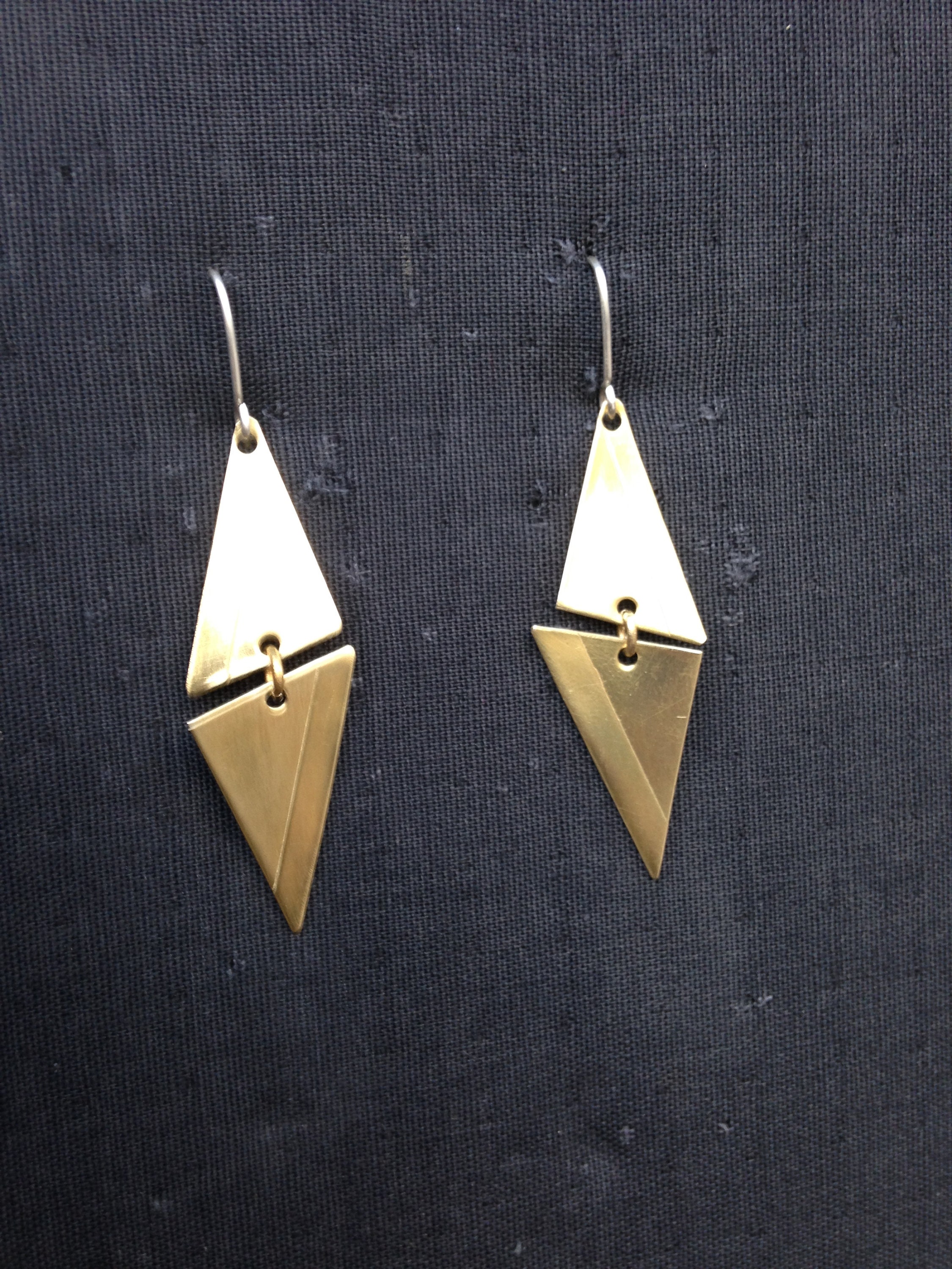 SURFLINE Rhomboid Minimal Earrings Dangle Earrings Engraved - Etsy