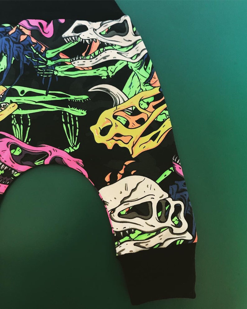 Goth Dino Skull Harem Pants Punk Alternative Metal Rockabilly