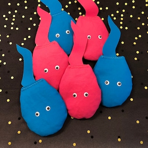 Choose your Colors! 6 Sperm Bean Bags for baby shower, bachelorette, bachelor, gender reveal party outdoor lawn game of Cornhole
