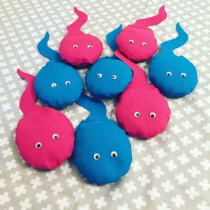 Choose your Colors! 8 Sperm Bean Bags for Cornhole Outdoor Baby Shower, Bachelorette, Bachelor, Gender Reveal Party