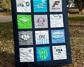 Custom T-Shirt Quilt: Minimal, Modern Memory Clothing Blanket with Cotton Sashing