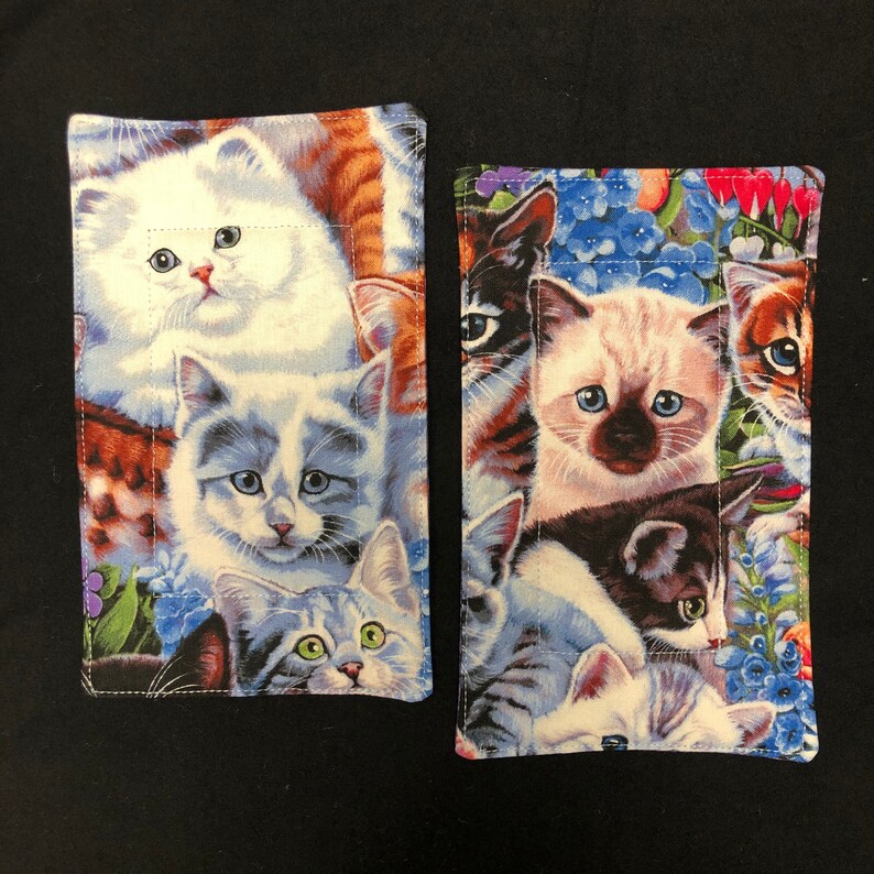 Set or Single Baseball Kitty Cat Collage Quilted Mug Rugs 100/% Cotton and Machine Washable Whiskers /& Eyes Coaster for Cup and Snack