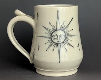 15oz Moody Sun B Handmade Pottery Mug