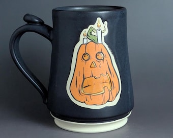 18oz Jack-o-lantern A Handmade Pottery Mug