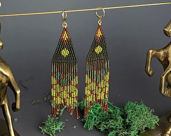 Mermaid River Spawned Beaded Fringe Earrings