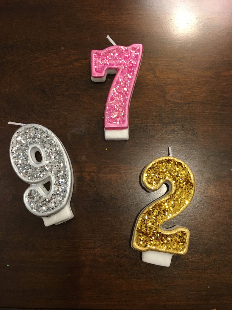 Glitter Birthday Candle Candle Sparkly Candle Pick your Etsy